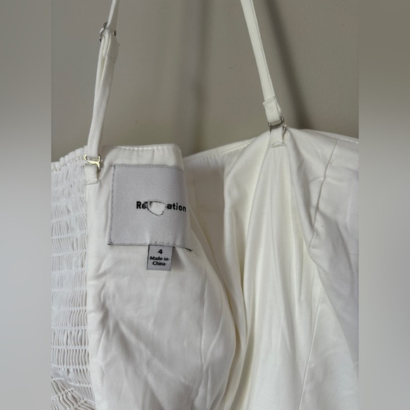 NEW Reformation Lissa Cotton Midi Dress White Ivory Removable Strap | US 4 UK 8 - Picture 11 of 16